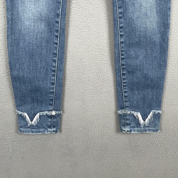 Frame Le High Skinny Jeans Womens 26 Distressed Raw Hem Liverpool Denim Pants - Picture 2 of 12